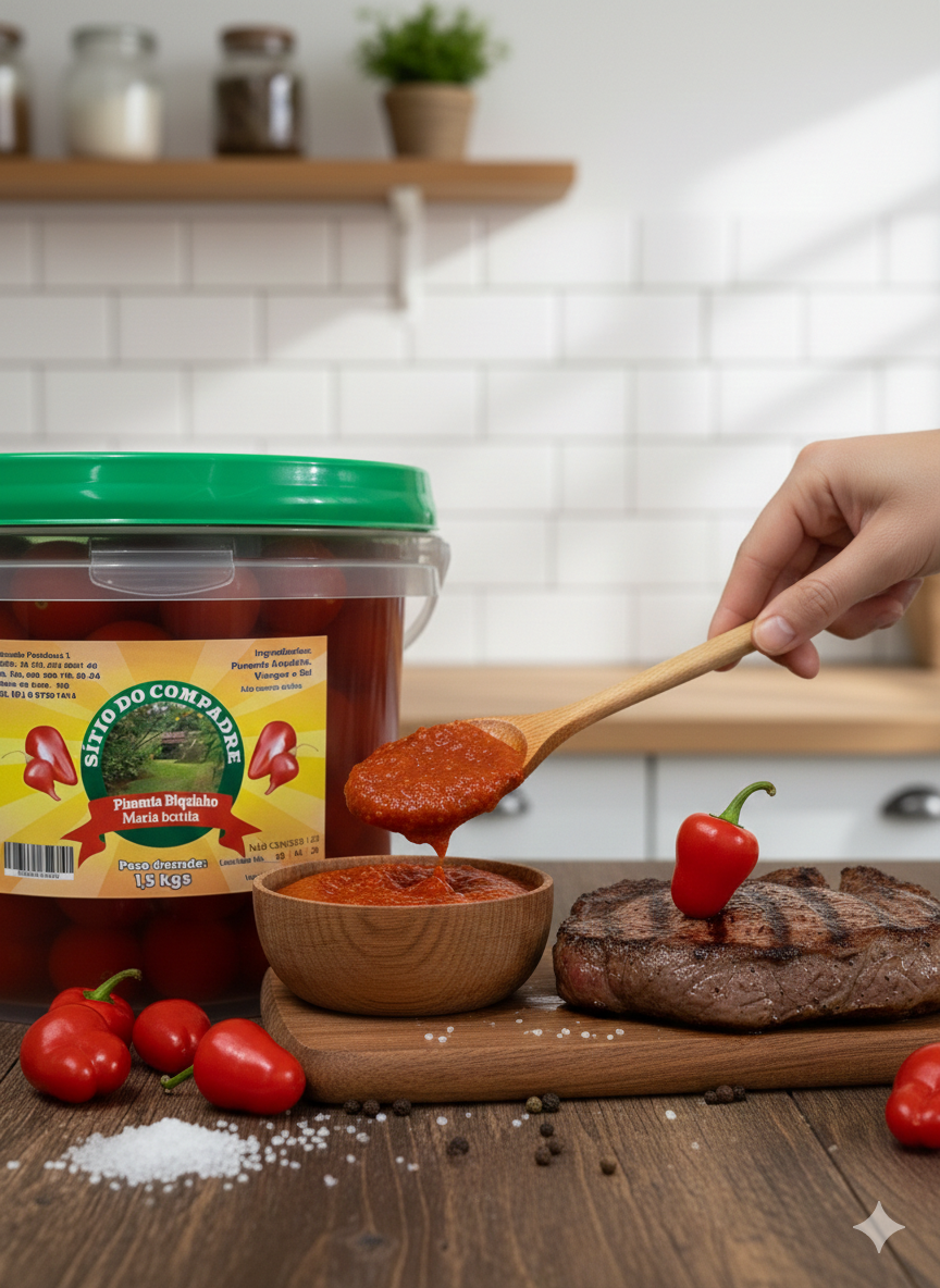 Pimenta Biquinho (Maria Bonita) em Conserva - Balde 2 Kilos