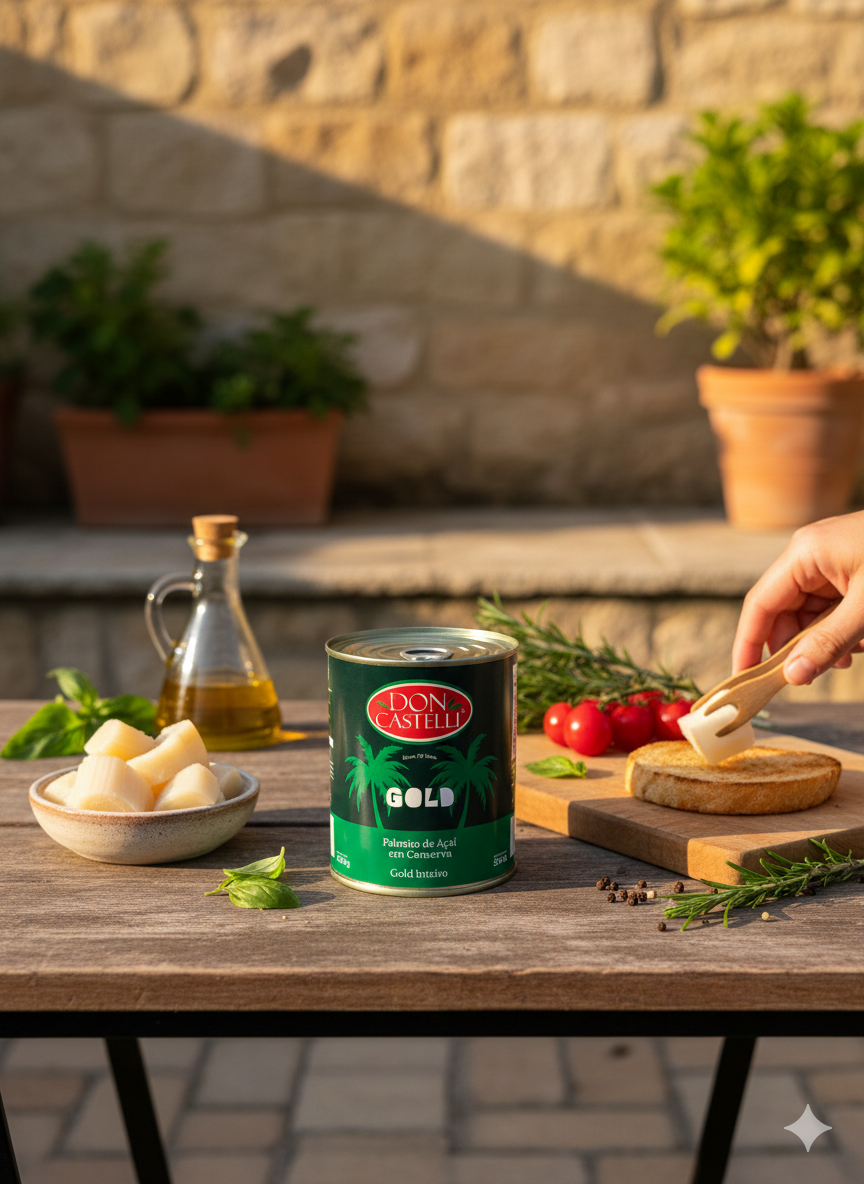 Palmito Em Lata Don Castelli Gold Inteiro Selecionado 500g - Toletes Mais Finos