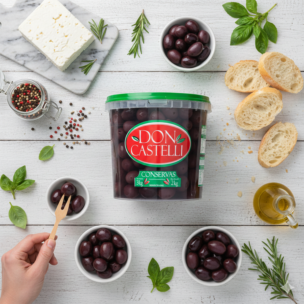 Azeitona Preta Graúda Azapa Don Castelli - Balde 2kg