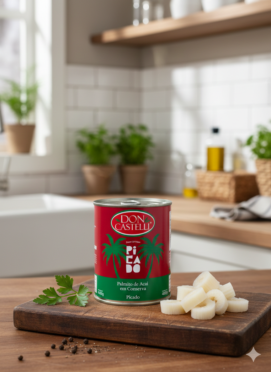 Palmito Em Lata Don Castelli Picado Selecionado 500g - Palmito Picado