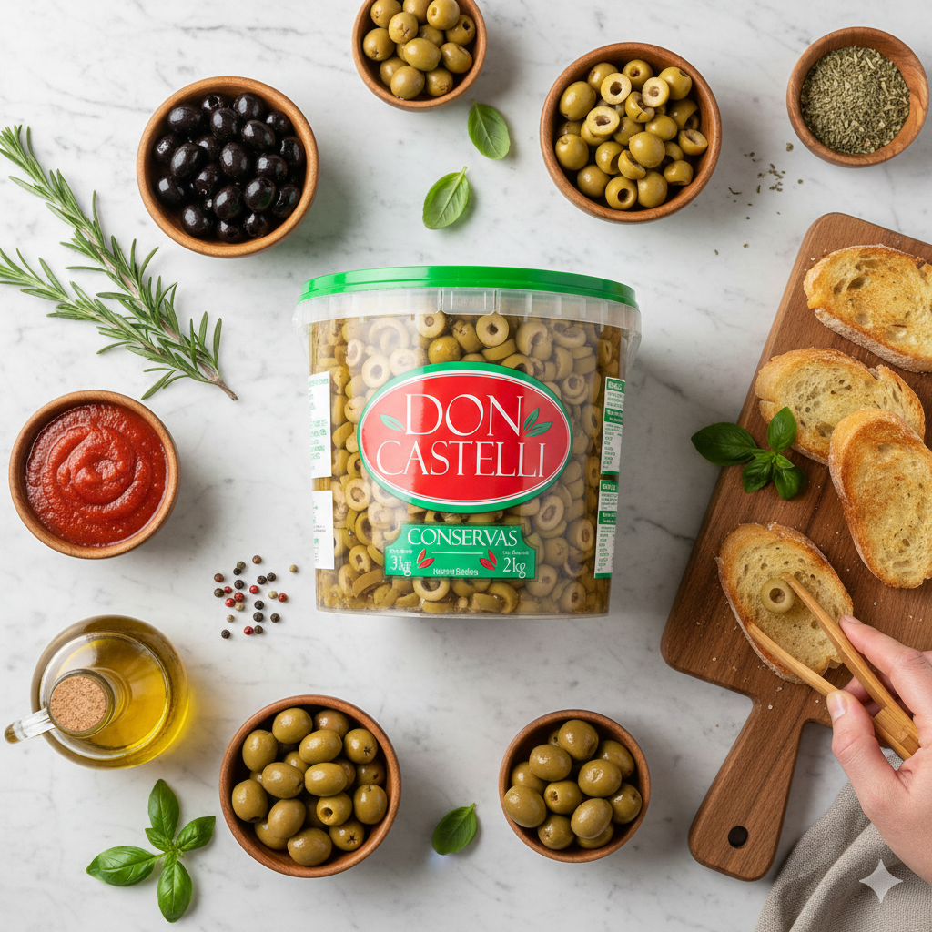 Azeitona Verde Fatiada Don Castelli - Balde 2kg