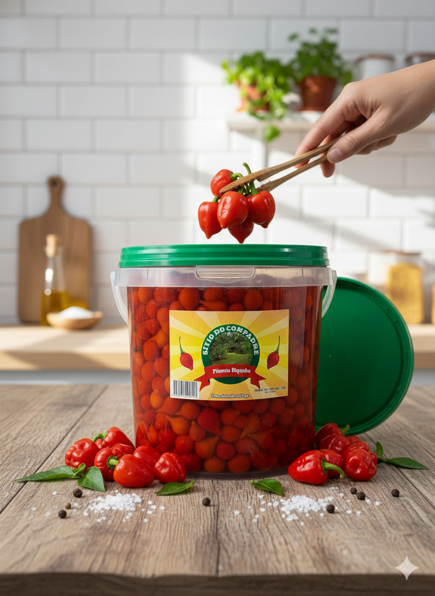 Pimenta Biquinho em Conserva - Balde 2 Kilos