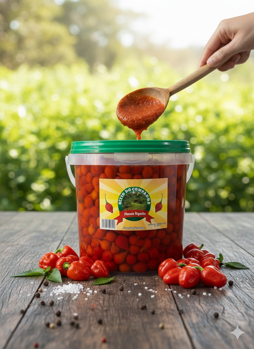 Pimenta Biquinho em Conserva - Balde 2 Kilos