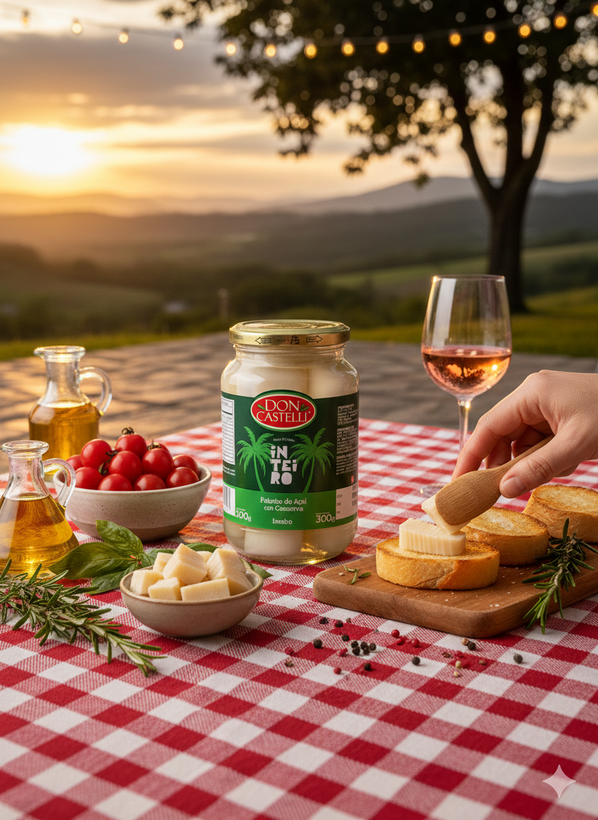 Palmito de Açaí Inteiro Selecionado Don Castelli – Pote de Vidro 300g