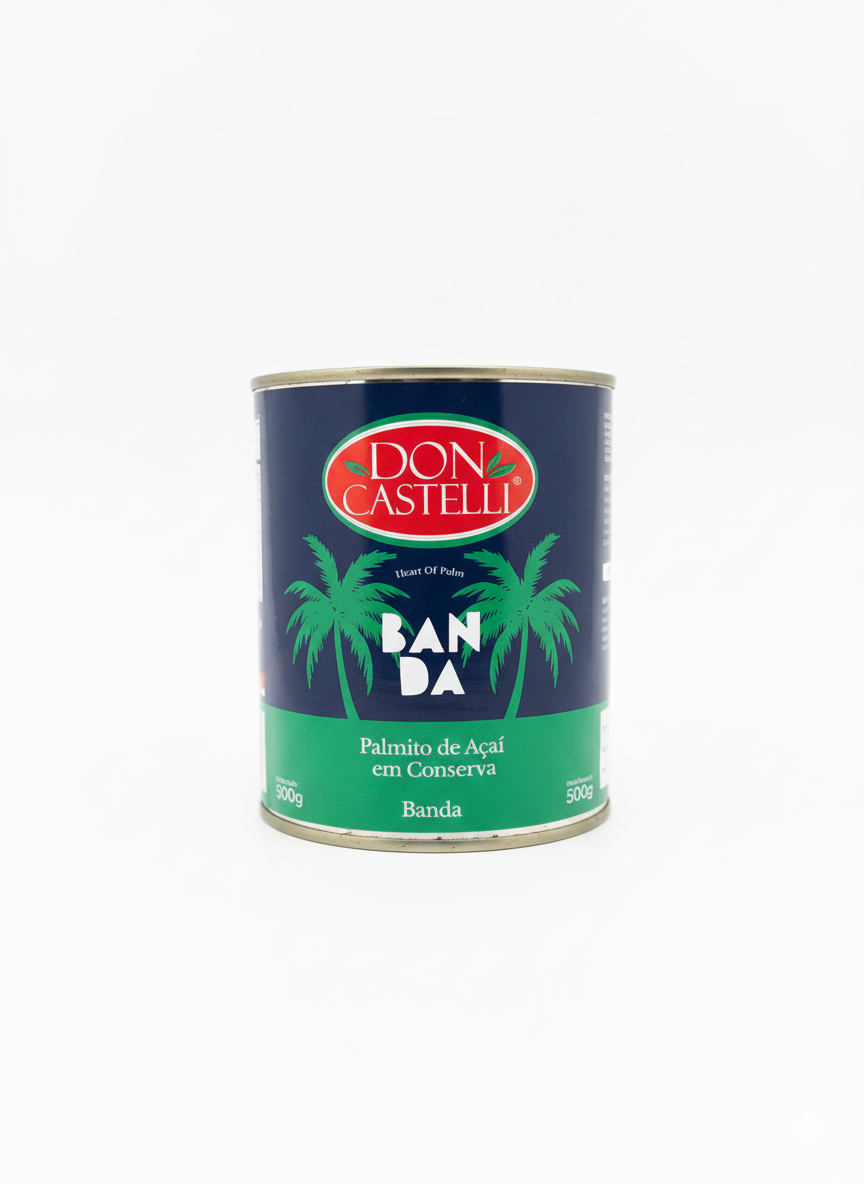 Palmito Em Lata Don Castelli Banda 500g - Fatiado na Vertical