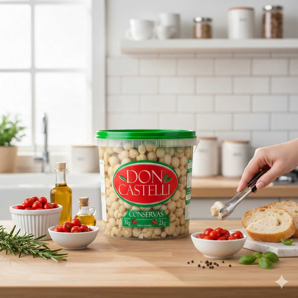 Mini Cogumelos Inteiros Don Castelli - Balde 2kg