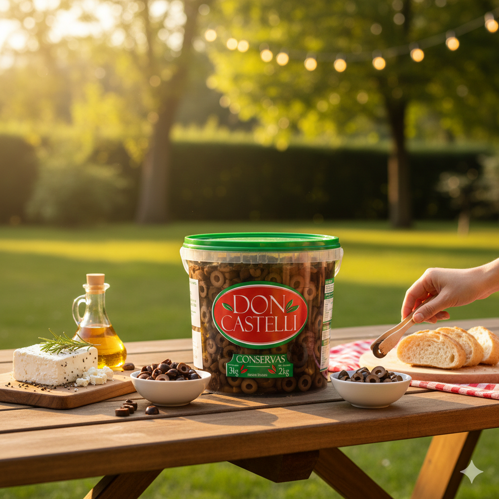 Azeitona Preta Fatiada Don Castelli - Balde 2kg