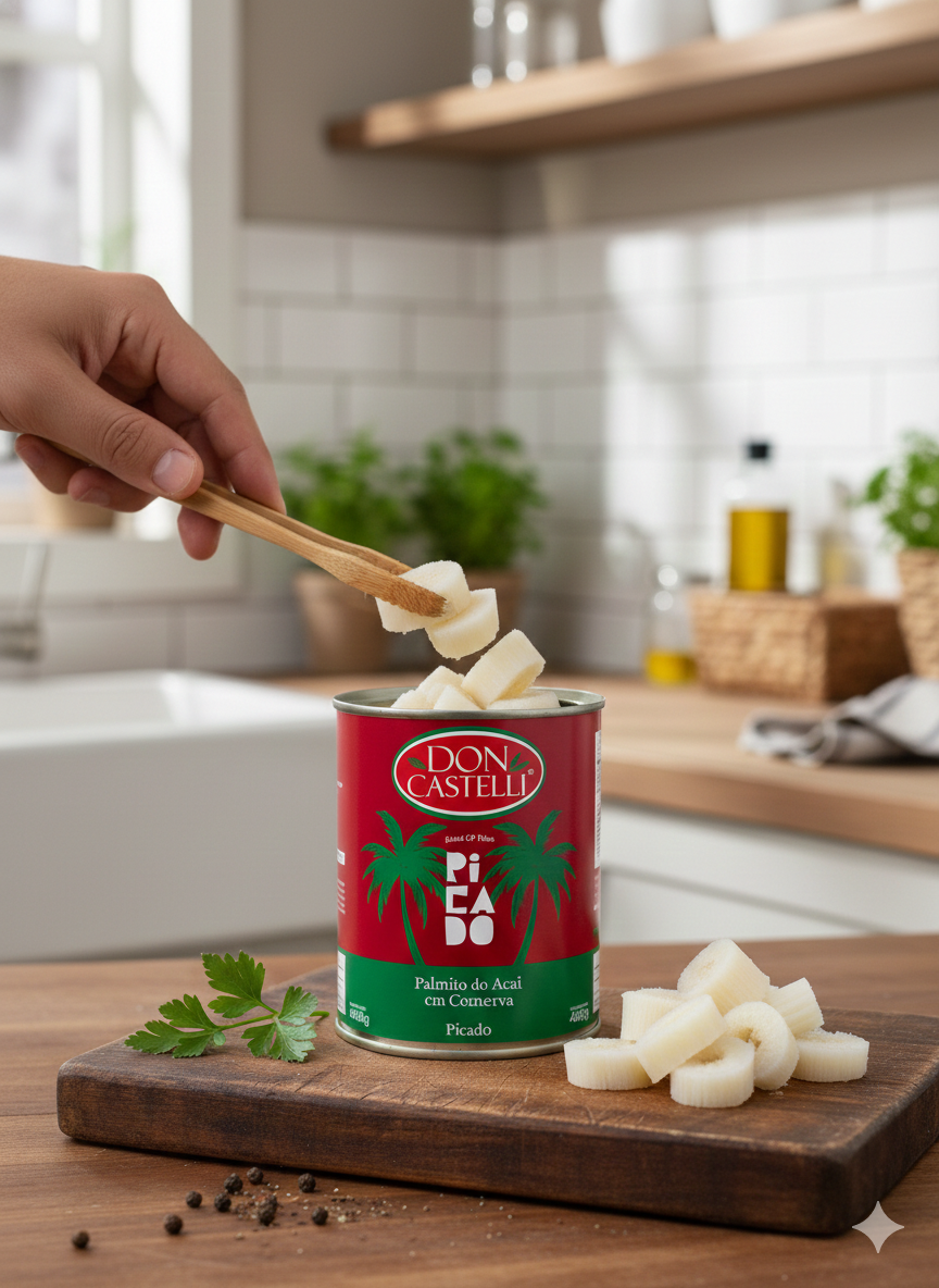 Palmito Em Lata Don Castelli Picado Selecionado 500g - Palmito Picado