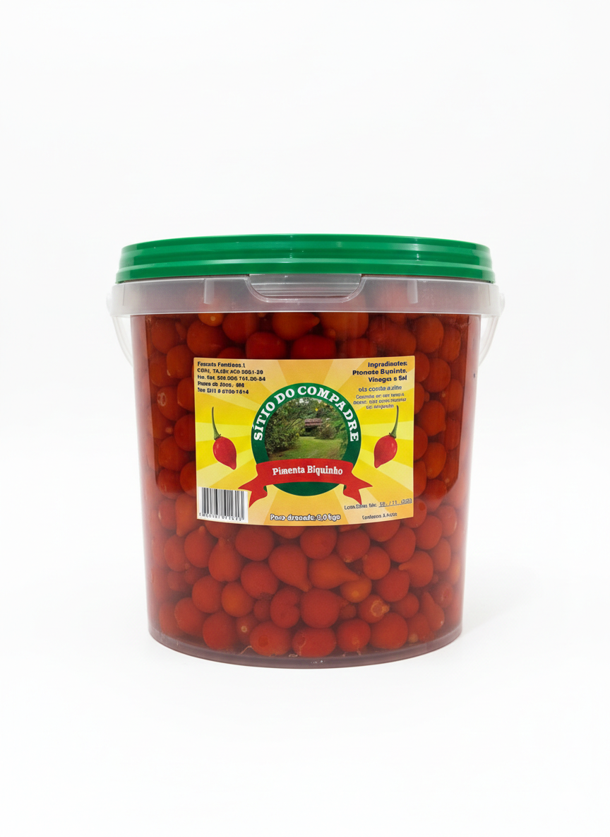 Pimenta Biquinho em Conserva - Balde 2 Kilos
