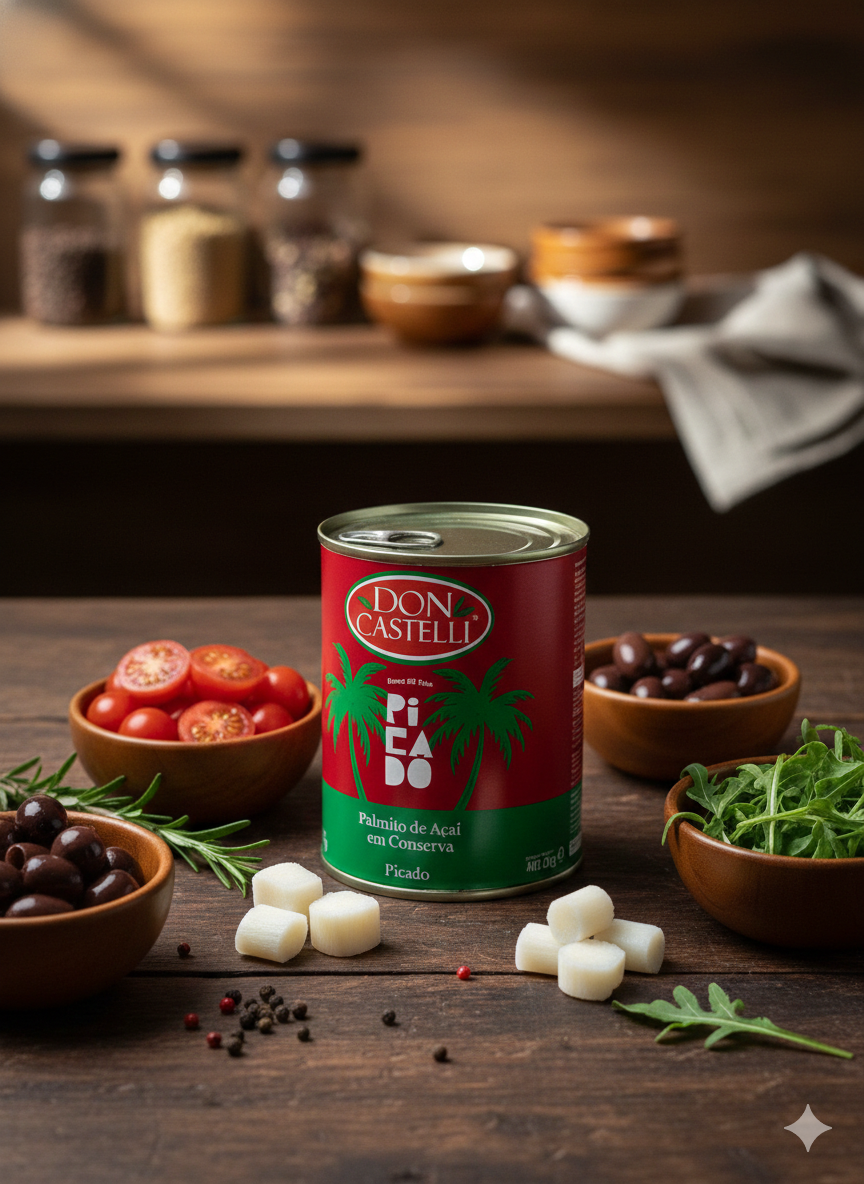 Palmito Em Lata Don Castelli Gold Picado Selecionado 500g