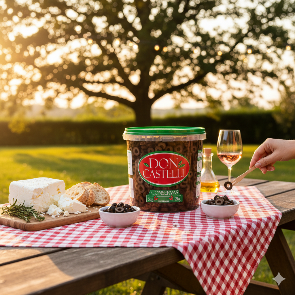 Azeitona Preta Fatiada Don Castelli - Balde 2kg