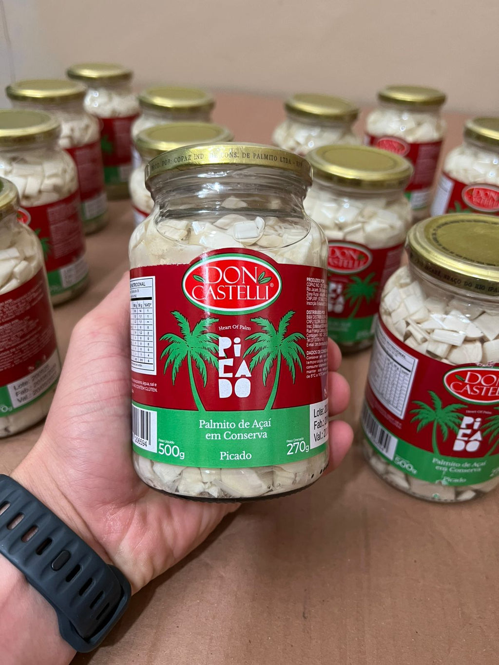 Palmito de Açaí Picado Selecionado Don Castelli – Pote de Vidro 300g