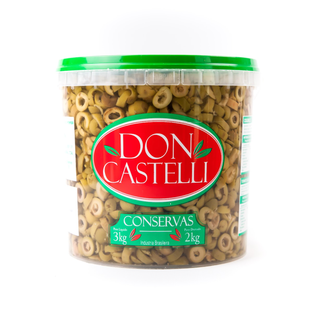 Azeitona Verde Fatiada Don Castelli - Balde 2kg