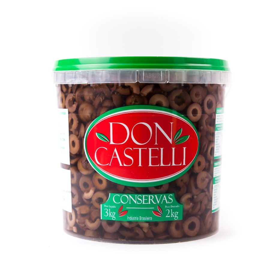 Azeitona Preta Fatiada Don Castelli - Balde 2kg
