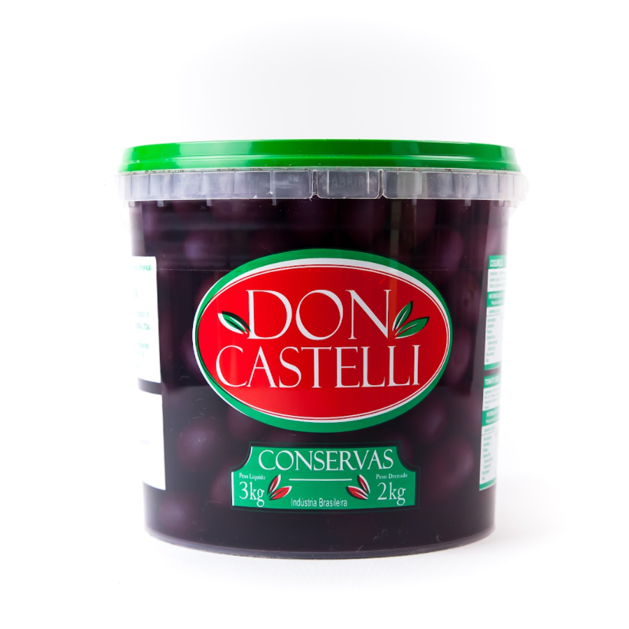 Azeitona Preta Graúda Azapa Don Castelli - Balde 2kg