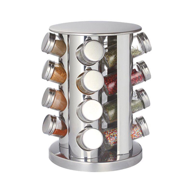 Porta Condimentos com Base Giratória Inox 12 Frascos
