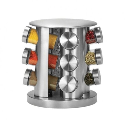 Porta Condimentos com Base Giratória Inox 12 Frascos
